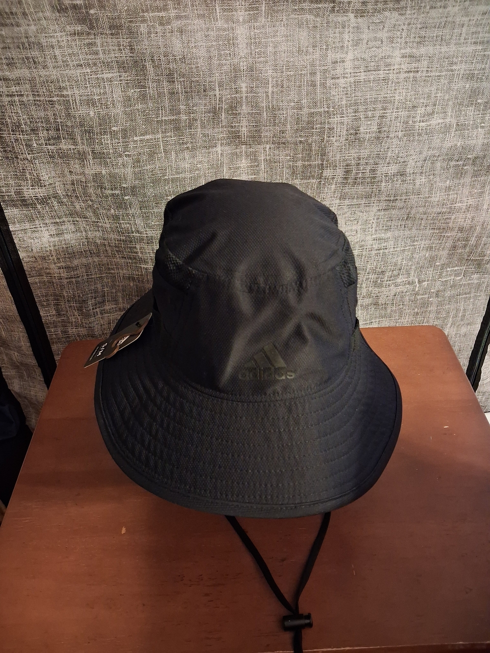 Adidas Black Bucket Hat with Chin Strap